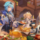 Amber, Eula, Jean, and Barbara celebrate Thanksgiving.